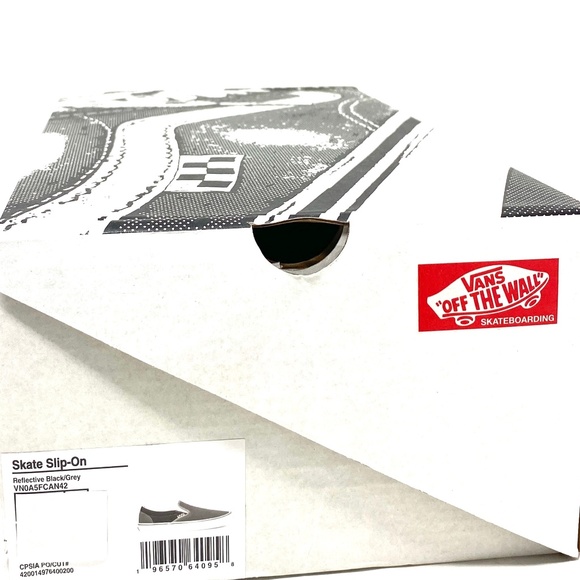 VANS Skate Slip On Shoes Suede Low Top Black Gray For Men Sneakers VN0A5FCAN42 - Picture 10 of 11